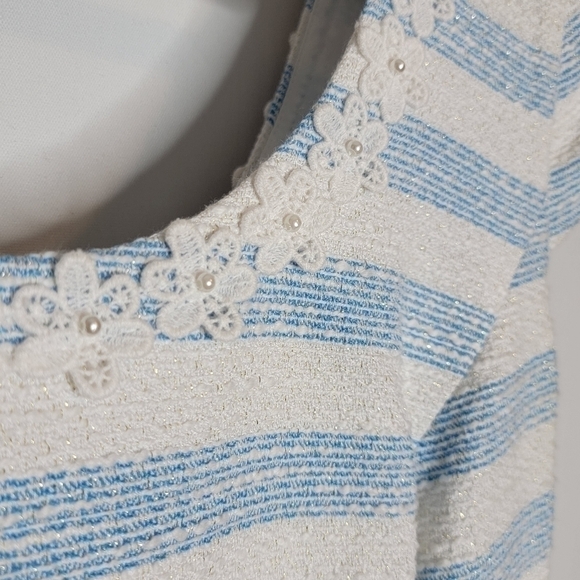 Lilly Pulitzer Rylan Dress in Flutter Blue Lurex Boucle Stripe - Picture 6 of 15